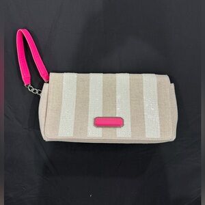 Victoria’s Secret clutch bag with hot pink and sequins